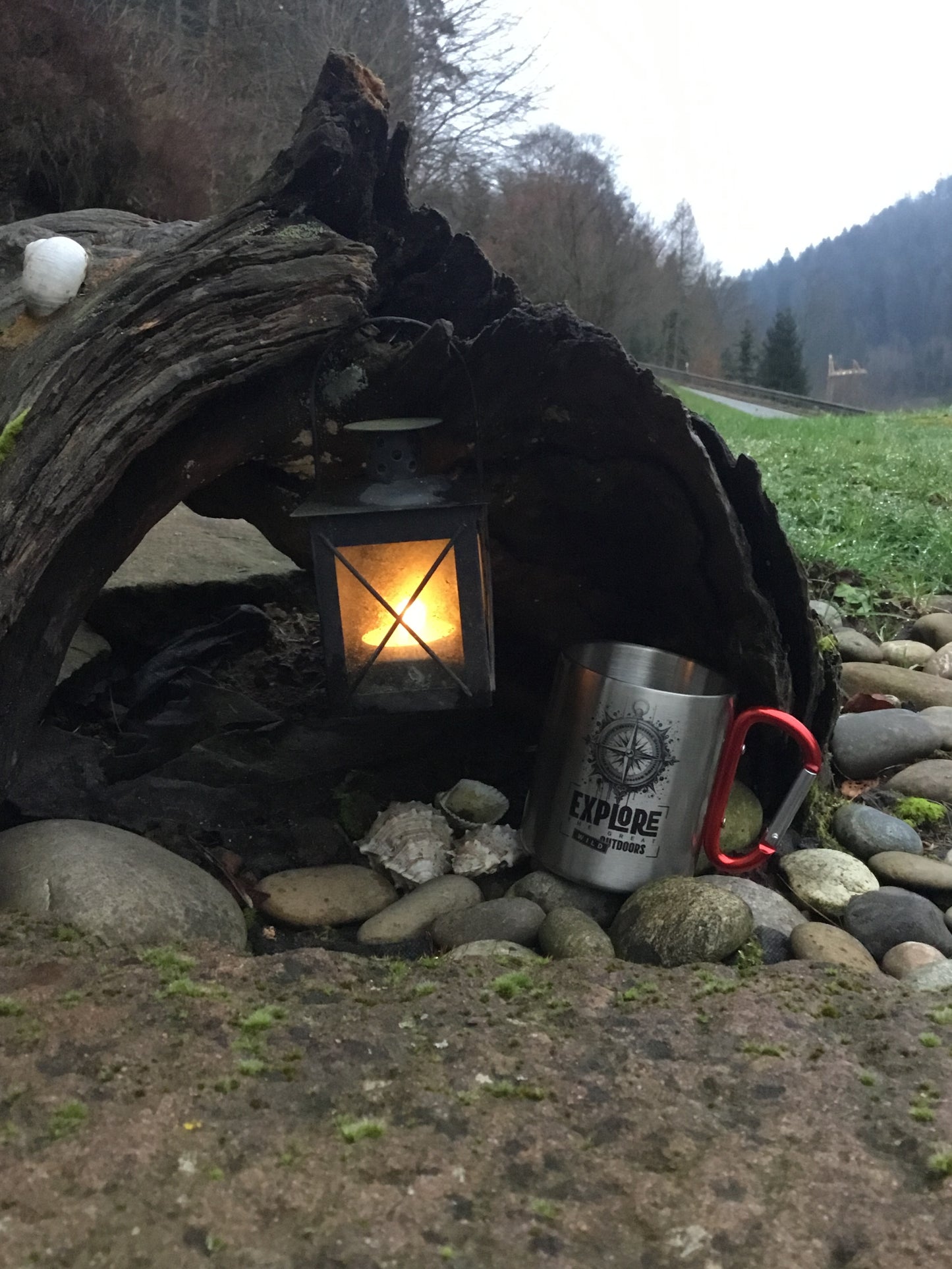 Edelstahl-Tasse mit Karabiner